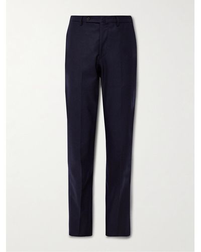 Sid Mashburn Slim-fit Straight-leg Virgin Wool-flannel Pants - Blue