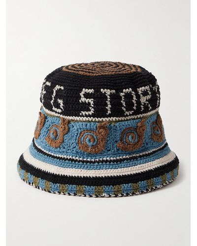 STORY mfg. Crocheted Organic Cotton Bucket Hat - Black