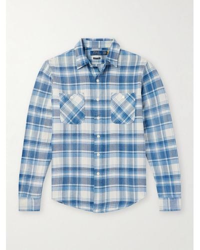 Polo Ralph Lauren Kariertes Hemd aus Baumwollflanell - Blau