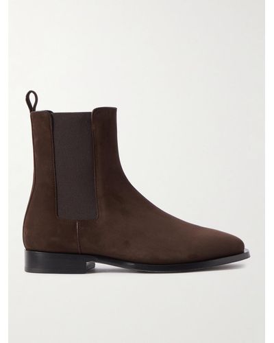 The Row Grunge Suede Chelsea Boots - Brown