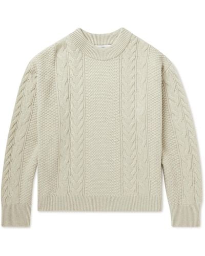 LE17SEPTEMBRE Cable-knit Wool-blend Sweater - White