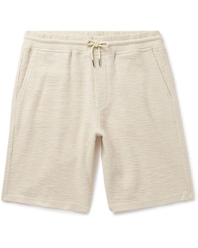 NN07 Jerry 3520 Straight-leg Cotton-blend Bouclé Drawstring Shorts - Natural