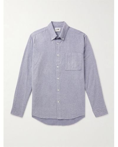 NN07 Arne Button-down Collar Cotton-poplin Shirt - Purple
