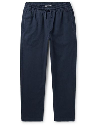 YMC Alva Skate Tapered Stretch Organic Cotton-twill Drawstring Pants - Blue