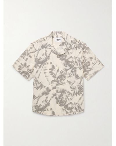 Corridor NYC Camp-collar Printed Cotton Shirt - Natural