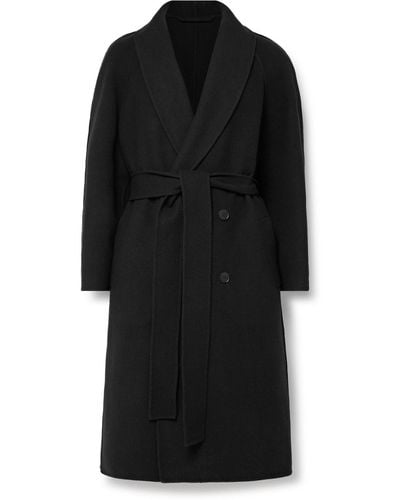 The Row Ferro Belted Double-breasted Wool-blend Coat - Black