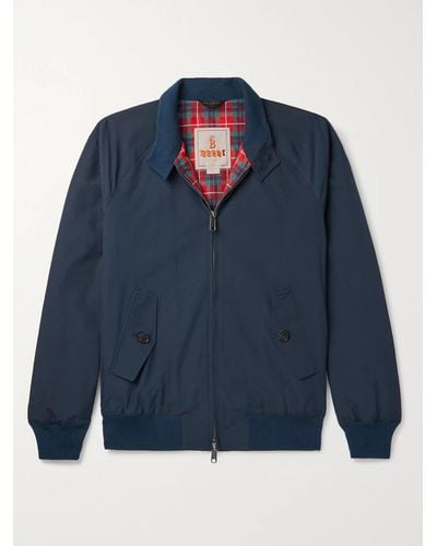 Baracuta G9 Harrington-Jacke aus einer Baumwollmischung - Blau