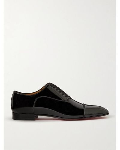 Christian Louboutin Greggo Patent-leather Oxford Shoes - Black