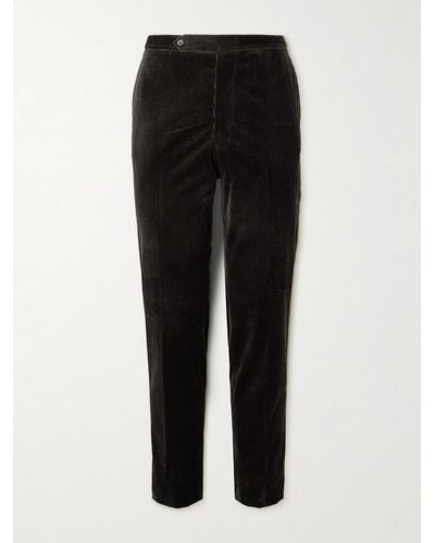 De Petrillo Straight-leg Cotton Corduroy Suit Trousers - Black