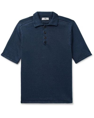 Inis Meáin Linen Polo Shirt - Blue