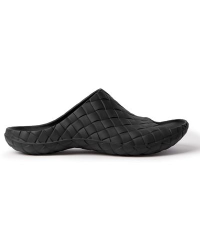 Bottega Veneta Embossed Rubber Sandals - Black