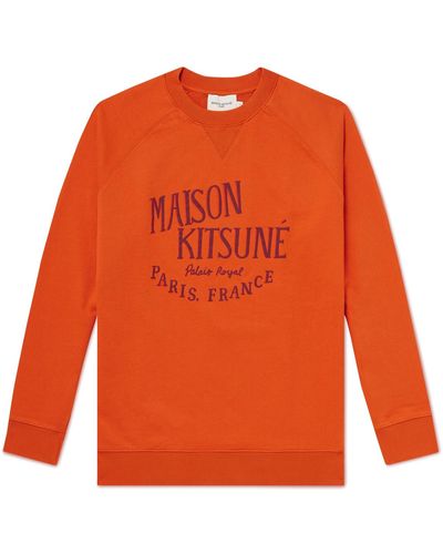 Maison Kitsuné Palais Royal Logo-print Cotton-jersey Sweatshirt - Orange