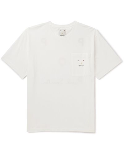 Pop Trading Co. Paul Smith Logo-embroidered Printed Cotton-jersey T-shirt - White