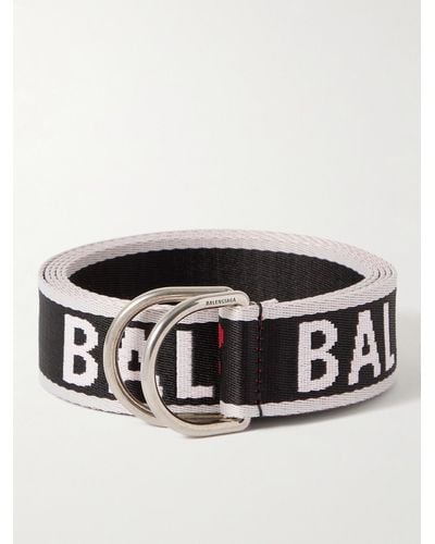 Balenciaga 3.5cm Logo-jacquard Canvas Belt - Black