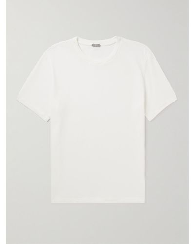 Incotex Slim-fit Icecotton-piqué T-shirt - White