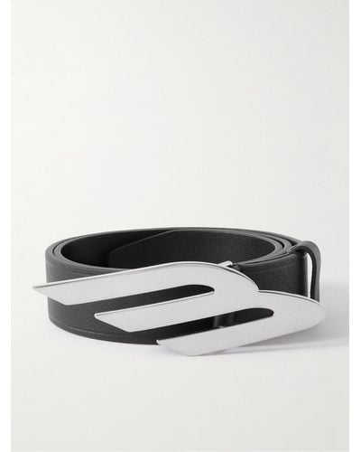 Balenciaga Gürtel aus strukturiertem Leder mit Logoverzierung - Weiß