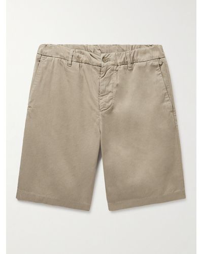 NN07 Theodor 1365 Straight-leg Lyocell And Cotton-blend Twill Shorts - Natural