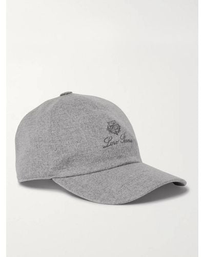 Loro Piana Logo-embroidered Storm System Baby Cashmere Baseball Cap - Gray