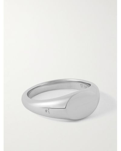 Tom Wood Joe Rhodium-plated Signet Ring - White