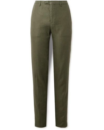 Boglioli Straight-leg Linen-twill Suit Pants - Green