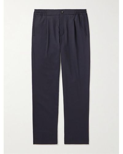 MR P. Tapered Twill Trousers - Blue