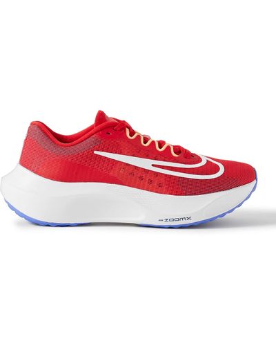 Nike Zoom Fly 5 Rubber-trimmed Mesh Sneakers - Red