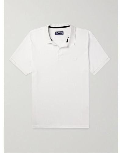 Vilebrequin Logo-embroidered Cotton-piqué Polo Shirt - White