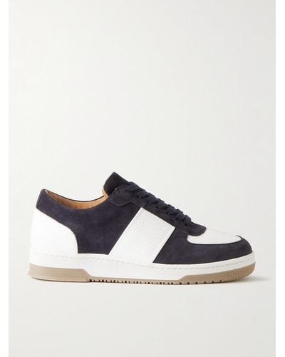MR P. Atticus Suede And Full-grain Leather Trainers - Blue