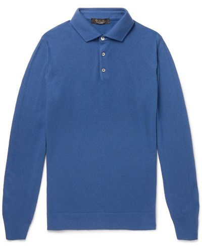 Loro Piana Slim-fit Baby Cashmere Polo Shirt - Blue