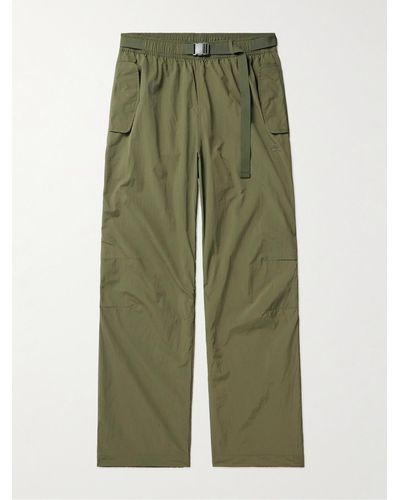 adidas Originals Adventure Straight-leg Belted Recycled-nylon Cargo Trousers - Green