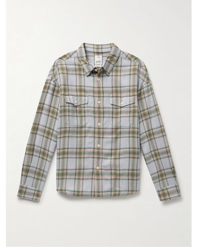 Visvim Pioneer Checked Wool And Linen-blend Flannel Shirt - Grey