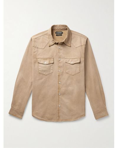 CHERRY LA Cotton-twill Western Shirt - Natural