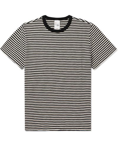 Nudie Jeans Roy Slub Striped Cotton-jersey T-shirt - Black