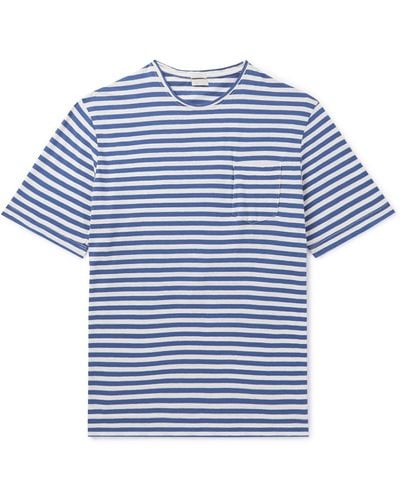 Massimo Alba Panarea Striped Cotton And Linen-blend T-shirt - Blue