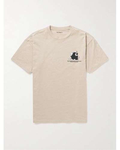 Carhartt T-shirt in jersey di cotone con logo stampato Pest Control - Neutro