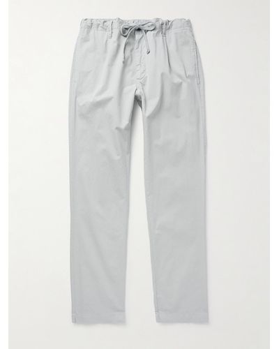 Hartford Pantaloni slim-fit a gamba dritta in cotone con coulisse Tanker - Bianco