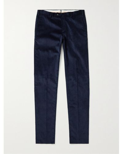 Loro Piana Straight-leg Cotton-corduroy Trousers - Blue