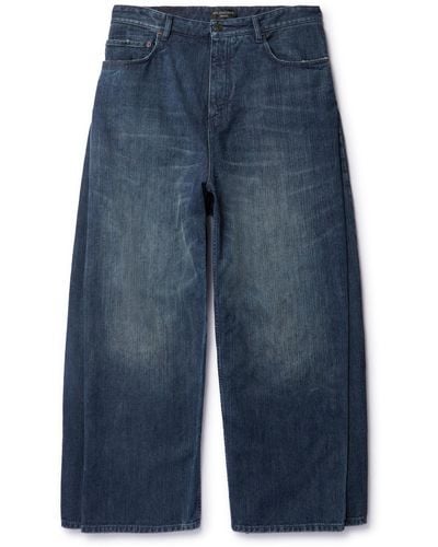 Balenciaga Layered Wide-leg Jeans - Blue