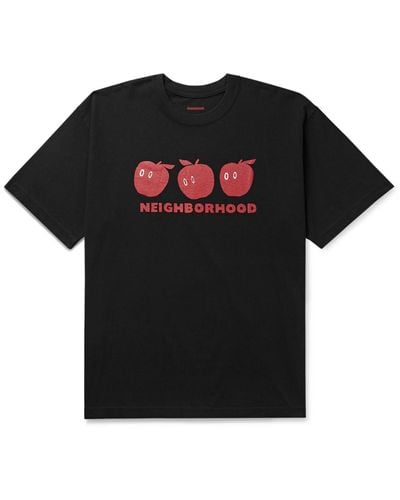 Neighborhood Logo-print Cotton-jersey T-shirt - Black
