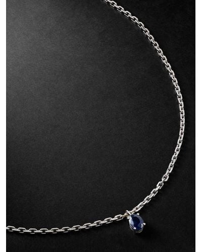 Yvonne Léon White Gold Sapphire Pendant Necklace - Black
