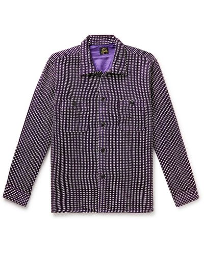 Needles Smokey Checked Velvet Shirt - Purple