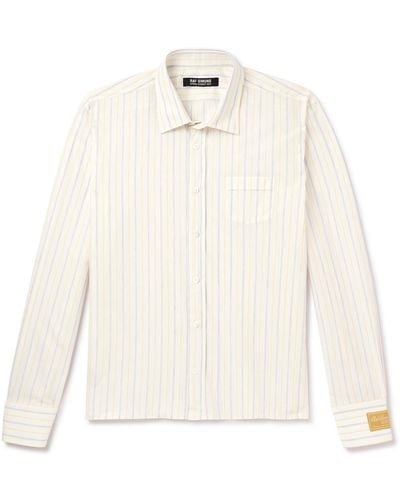 Raf Simons Striped Cotton-poplin Shirt - White