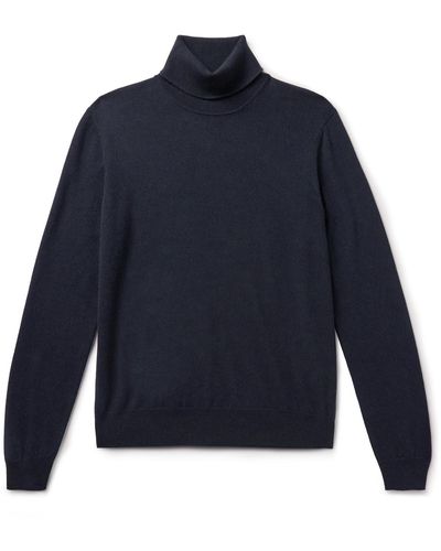 Loro Piana Slim-fit Baby Cashmere Rollneck Sweater - Blue