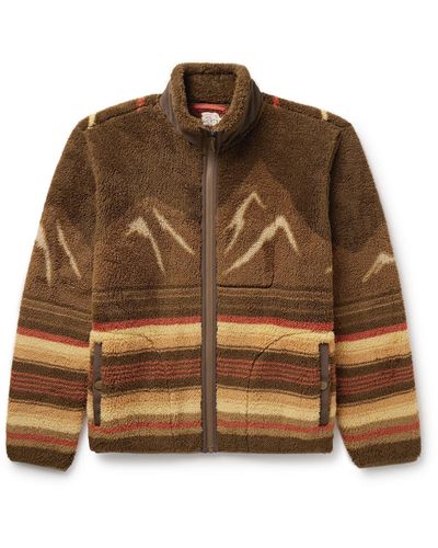 Faherty Printed Recycled-fleece Jacket - Brown