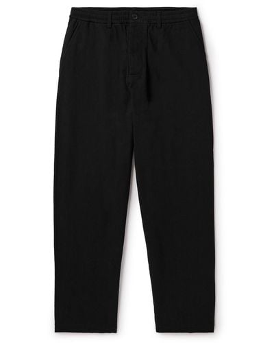 Universal Works Tapered Cotton-twill Pants - Black