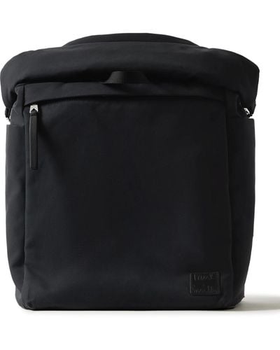 Paul Smith Leather-trimmed Cotton-blend Canvas Backpack - Black