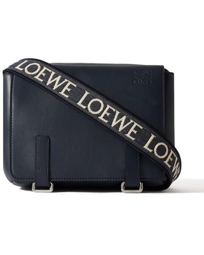Loewe Military Leather Messenger Bag - Blue