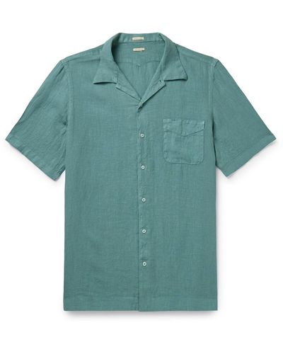 Massimo Alba Venice Convertible-collar Cotton Shirt - Green