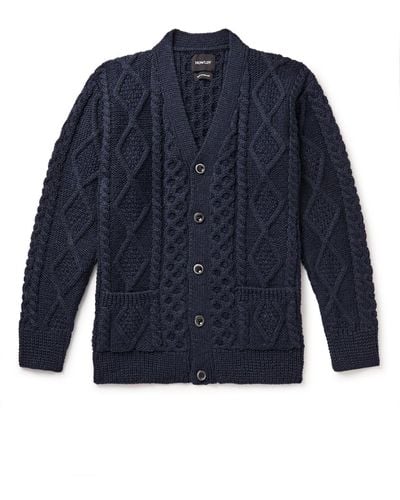 Howlin' Blind Flowers Cable-knit Wool Cardigan - Blue