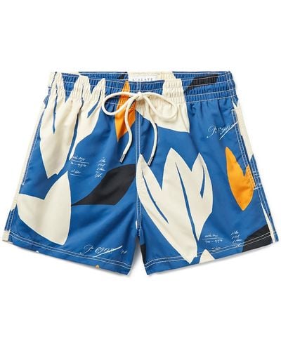 ATALAYE Itzala Short-length Printed Recycled Swim Shorts - Blue